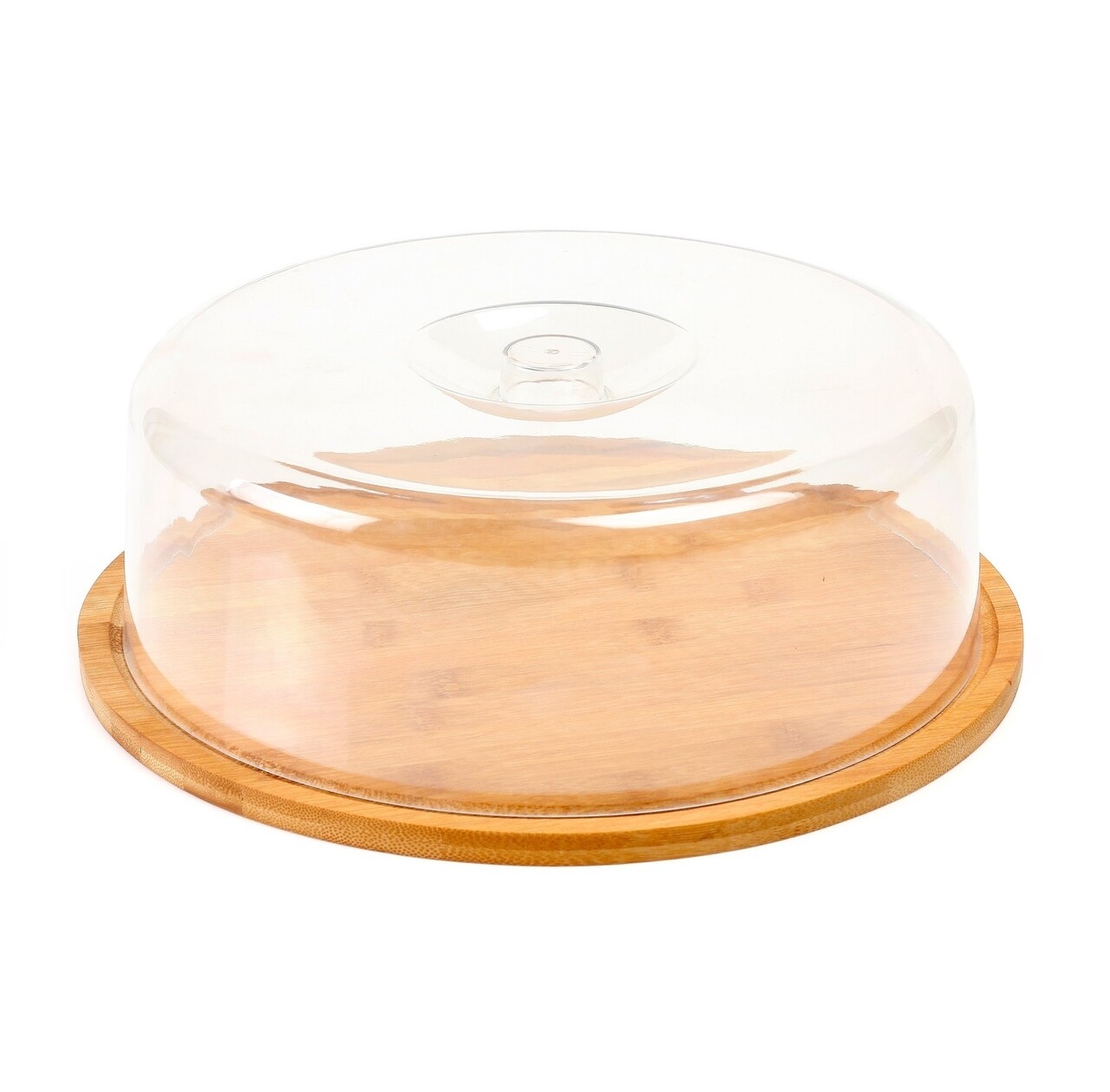 Platou branzaturi cu capac, Zokura, Ø28 cm, bambus/plastic - imagine 4
